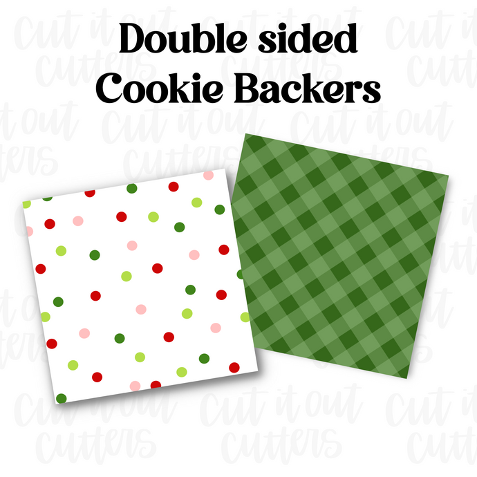 Dots & Green Gingham Cookie Backers