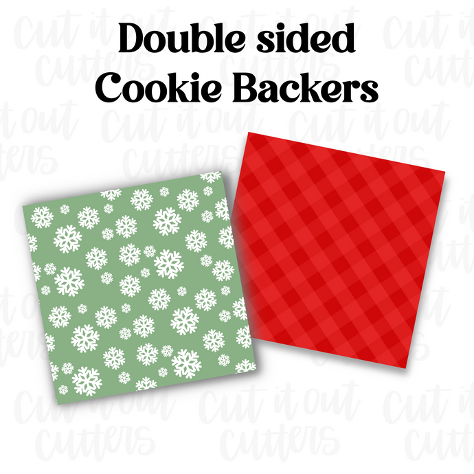 Snowflakes & Red Gingham Cookie Backers