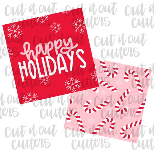 Red Happy Holidays Cookie Tags