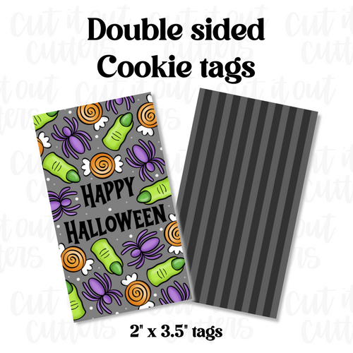 Dark Happy Halloween Cookie Tags