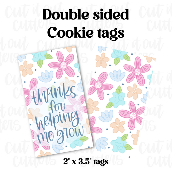 Helping Me Grow Cookie Tags