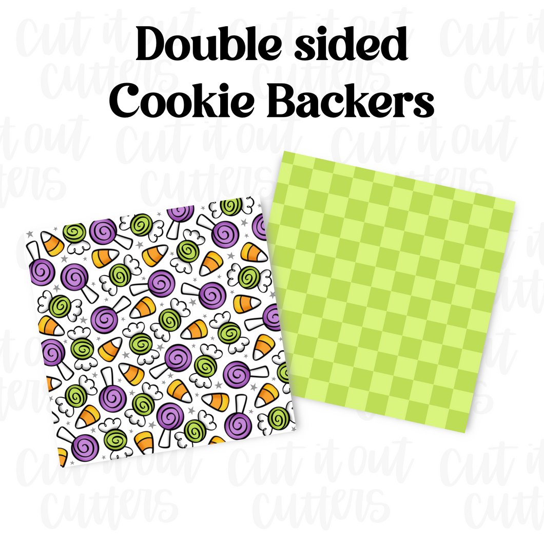 Candy & Green Check Cookie Backers