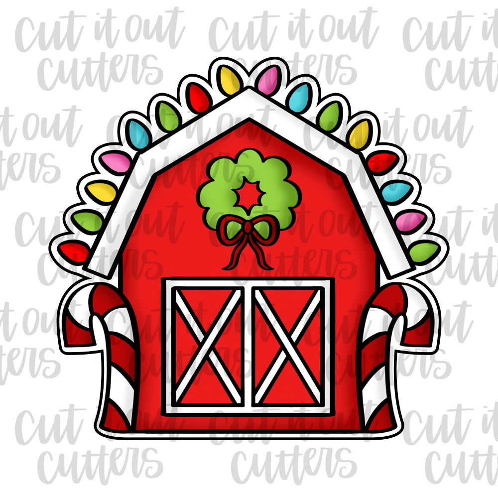 Barn with Lights Cookie Cutter