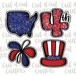 Basic Fourth of July Minis Cookie Cutter Set