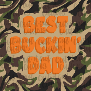 Best Bucking Dad Orange - 2" Square Tags - Digital Download