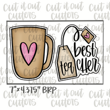 Load image into Gallery viewer, Best Tea-cher &amp; Hot Tea Cookie Cutter Set