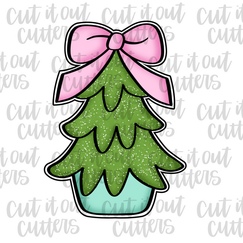 Big Bow Fluffy Tree Cookie Cutter