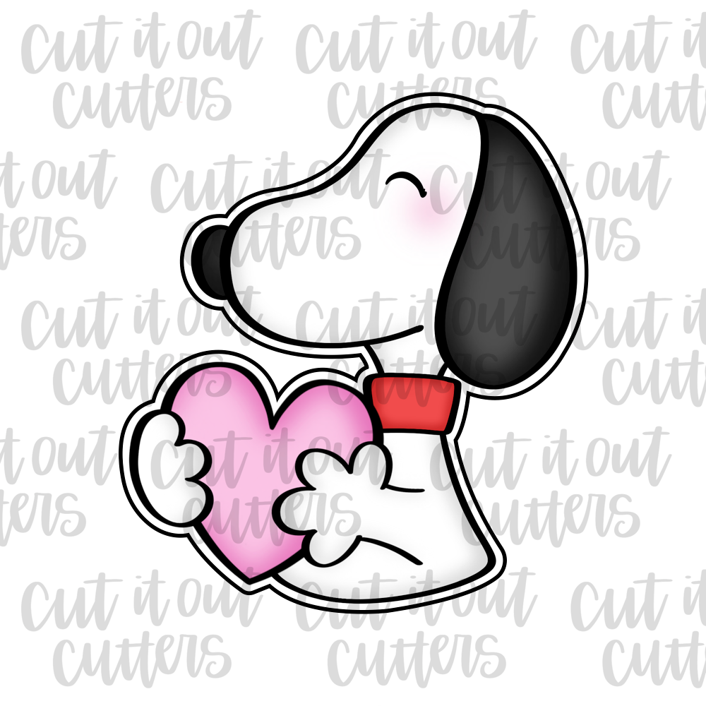 Black & White Heart Pup Cookie Cutter