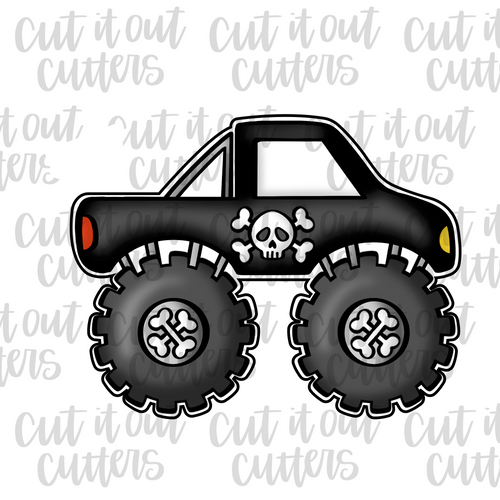 Black Monster Truck Cookie Cutter