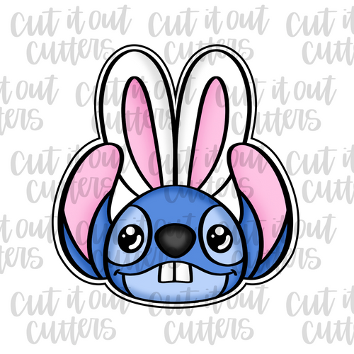 Blue Alien in Bunny Disguise Cookie Cutter