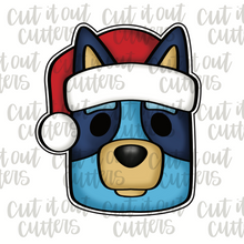 Load image into Gallery viewer, Pointy Ear Pup with Santa Hat Cookie Cutter