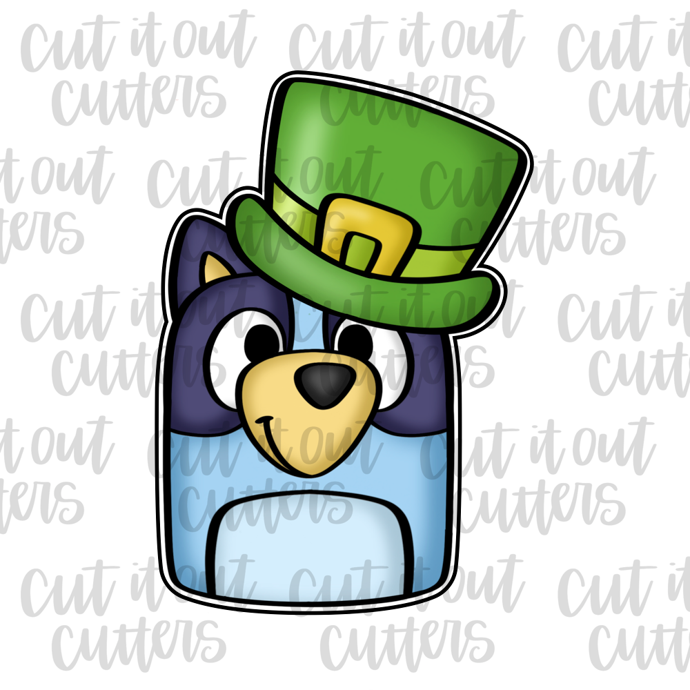 Blue Pup with Top Hat Cookie Cutter