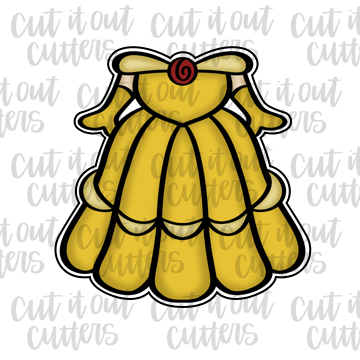 cut out princess dress Book Lover Princess Dress Cookie Cutter