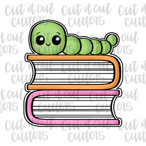 Books & Bookworm Cookie Cutter