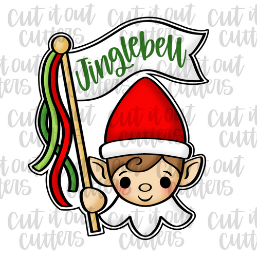 Boy Elf Flag with Tassel Cookie Cutter
