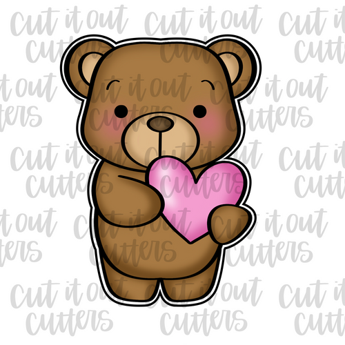 Brett the Bear Holding Heart Cookie Cutter