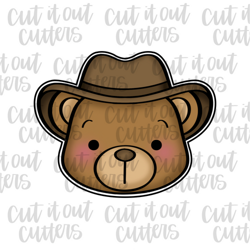 Brett the Bear with Cowboy Hat Cookie Cutter