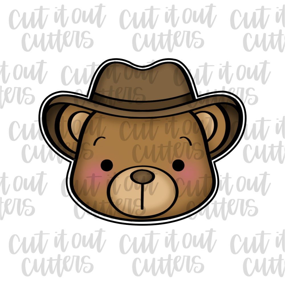 Brett the Bear with Cowboy Hat Cookie Cutter