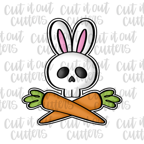 Bunny Skull & Carrots Cookie Cutter