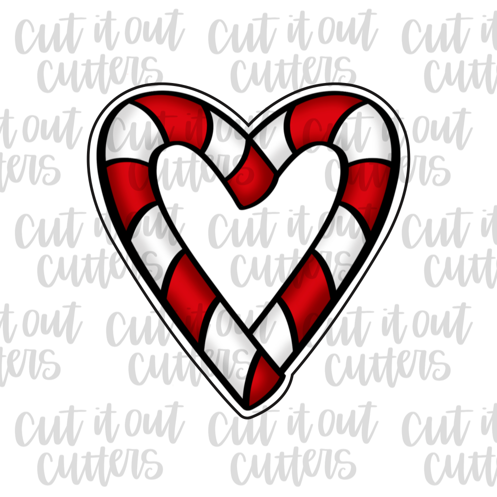 Candy Cane Heart Cookie Cutter