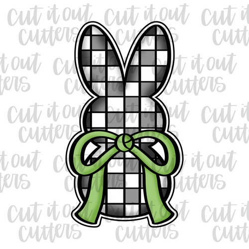 Checkerboard Bunny with Bow Cookie Cutter