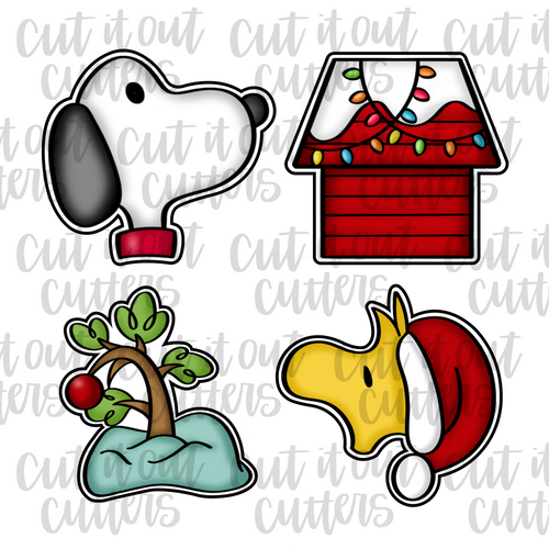 Christmas Dog & Birdie Cookie Cutter Set