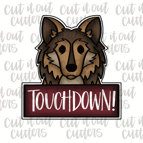 Collie Touchdown Plaque Cookie Cutter