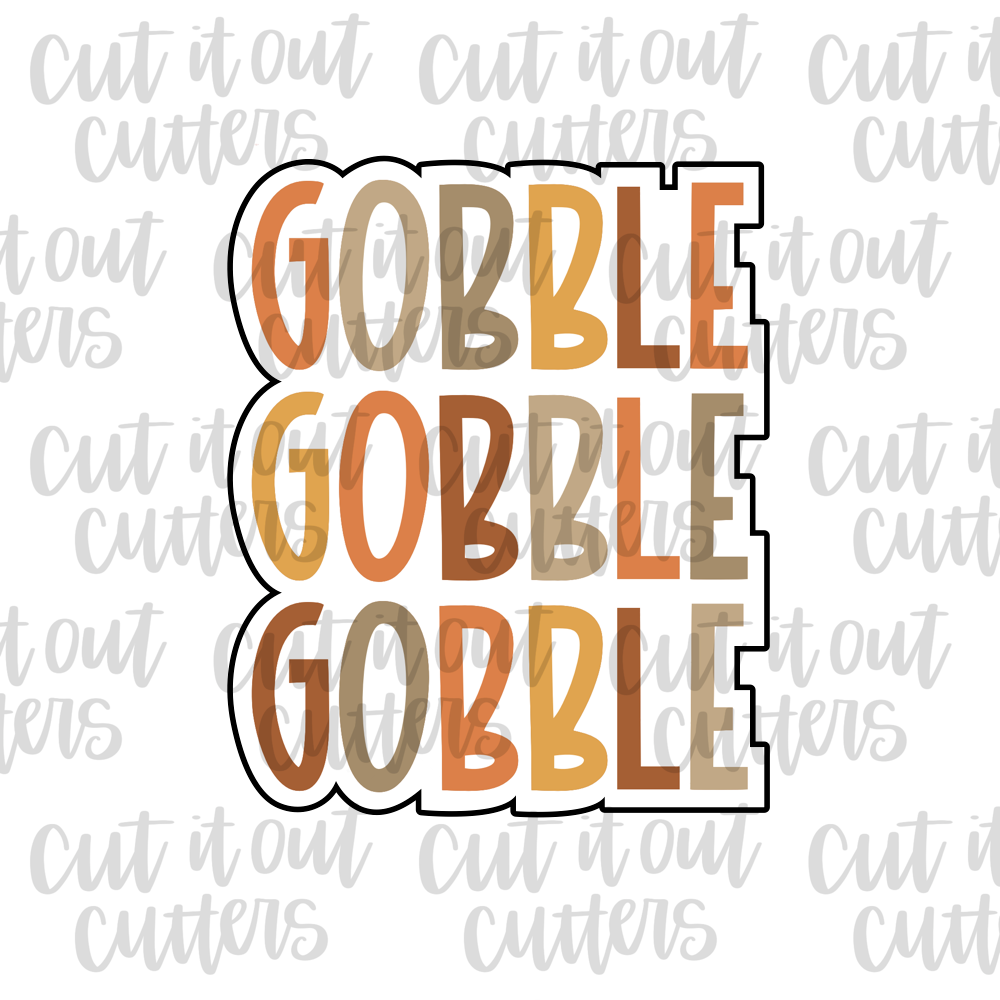 Colorful Gobble Gobble Gobble Cookie Cutter