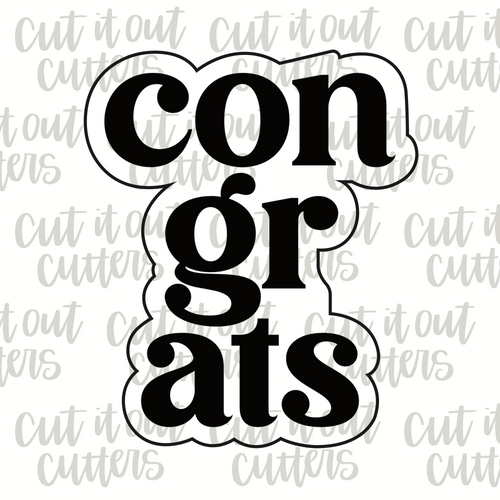 Congrats - Fancy Text Cookie Cutter