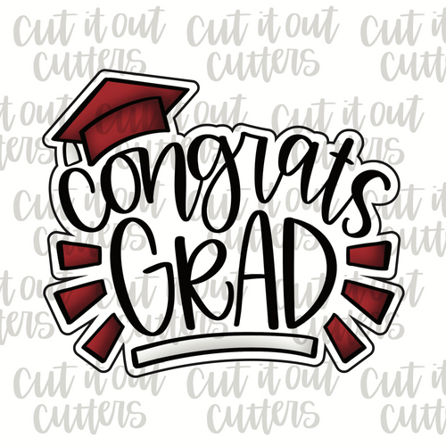 Congrats Grad with Confetti Cookie Cutter