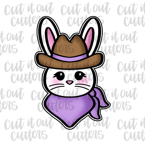 Cowboy Bunny with Bandana Cookie Cutter