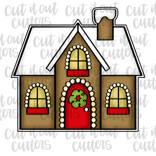 Cozy Christmas House Cookie Cutter