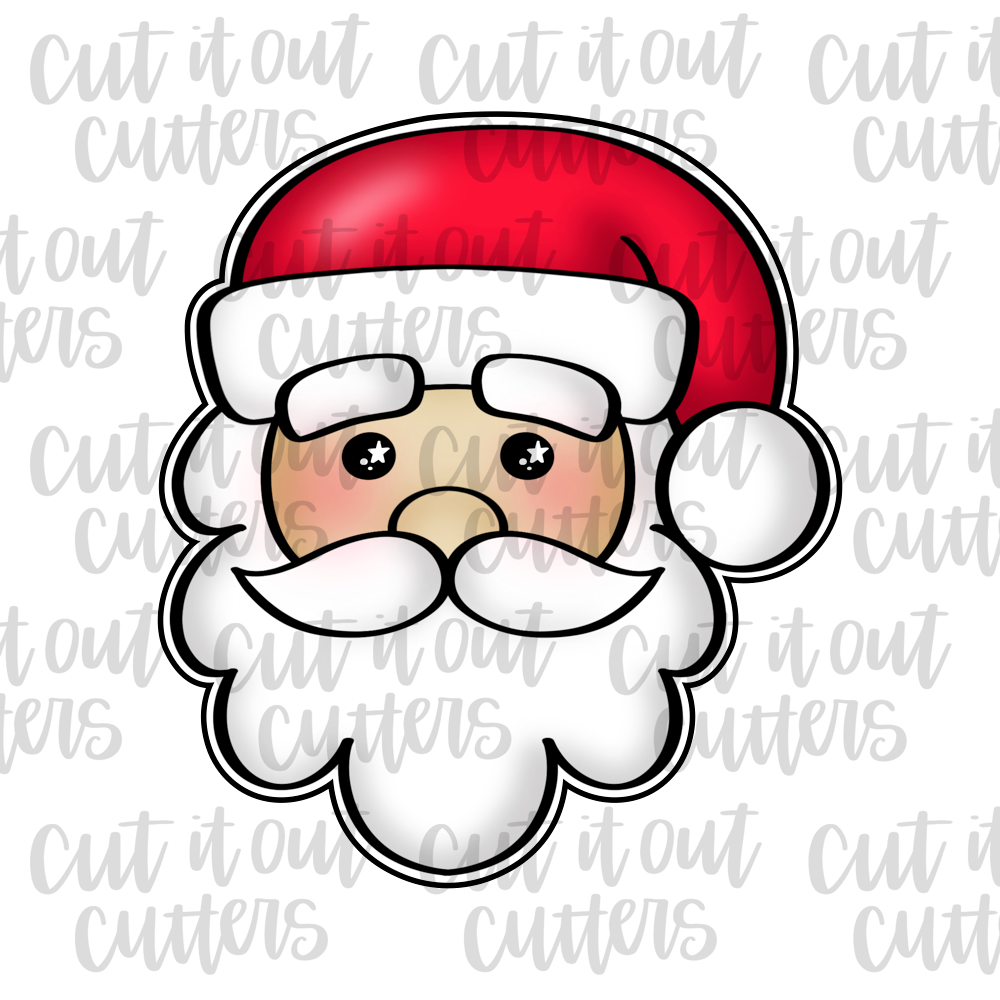 Curly Beard Santa Cookie Cutter – Cut It Out Cutters