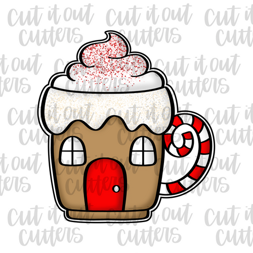 Curly Candy Cane Coffee Mug Cookie Cutter