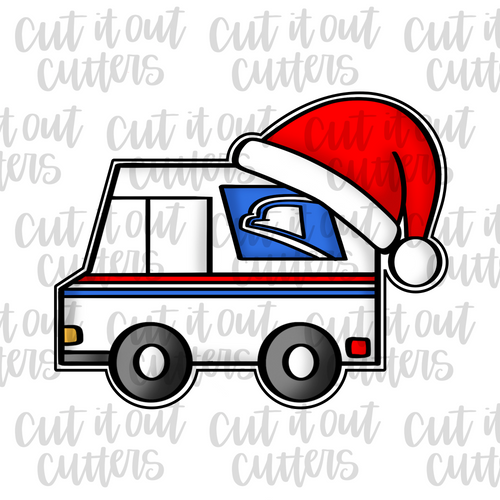 Delivery Truck with Santa Hat Cutter