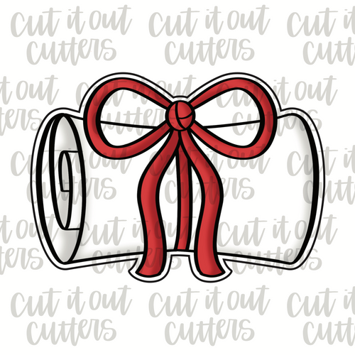 Diploma with Floppy Bow Cookie Cutter