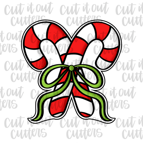 Double Candy Canes Cookie Cutter