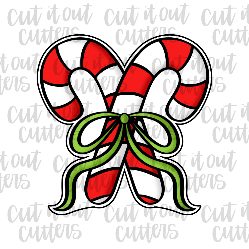 Double Candy Canes Cookie Cutter