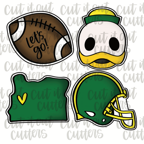 Ducks & OR Football Mini Cookie Cutter Set