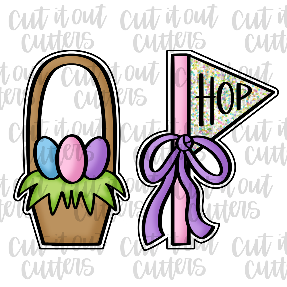 Easter Basket & Flag Cookie Cutter Set