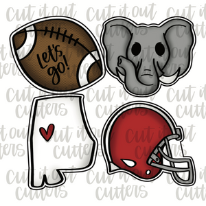 Elephant & AL Football Mini Cookie Cutter Set