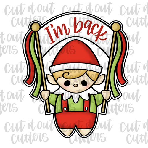 Fat Elf with Banner Cookie Cutter