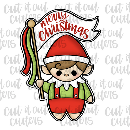 Fat Elf with Flag Cookie Cutter