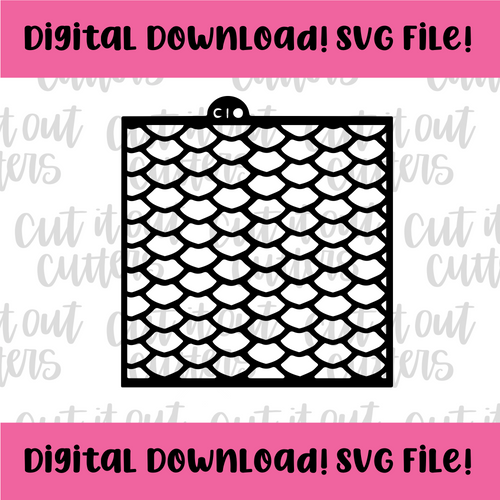 DIGITAL DOWNLOAD SVG File for Fat Fish Scales Stencil