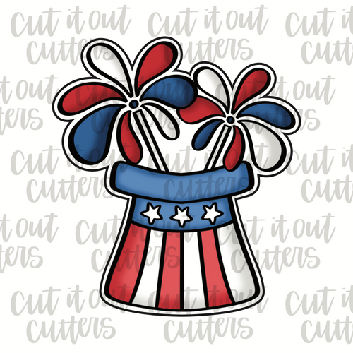 Firework Top Hat Cookie Cutter