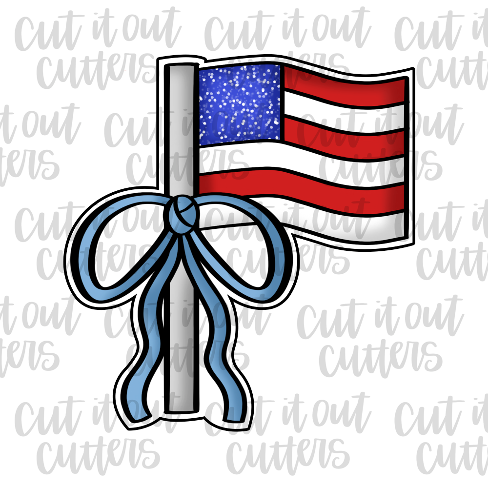 Floppy Bow Flag Cookie Cutter