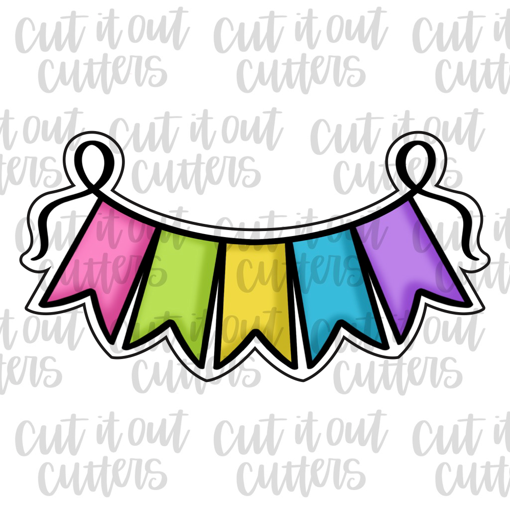 Frilly Banner Cookie Cutter