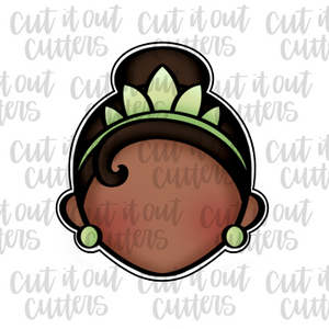 Green Princess Head Cookie Cutter
