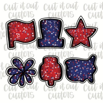 Frosted Fourth of July Cookie Cutter Set