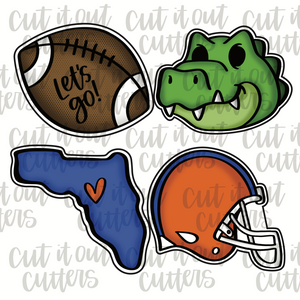 Gator & FL Football Mini Cookie Cutter Set